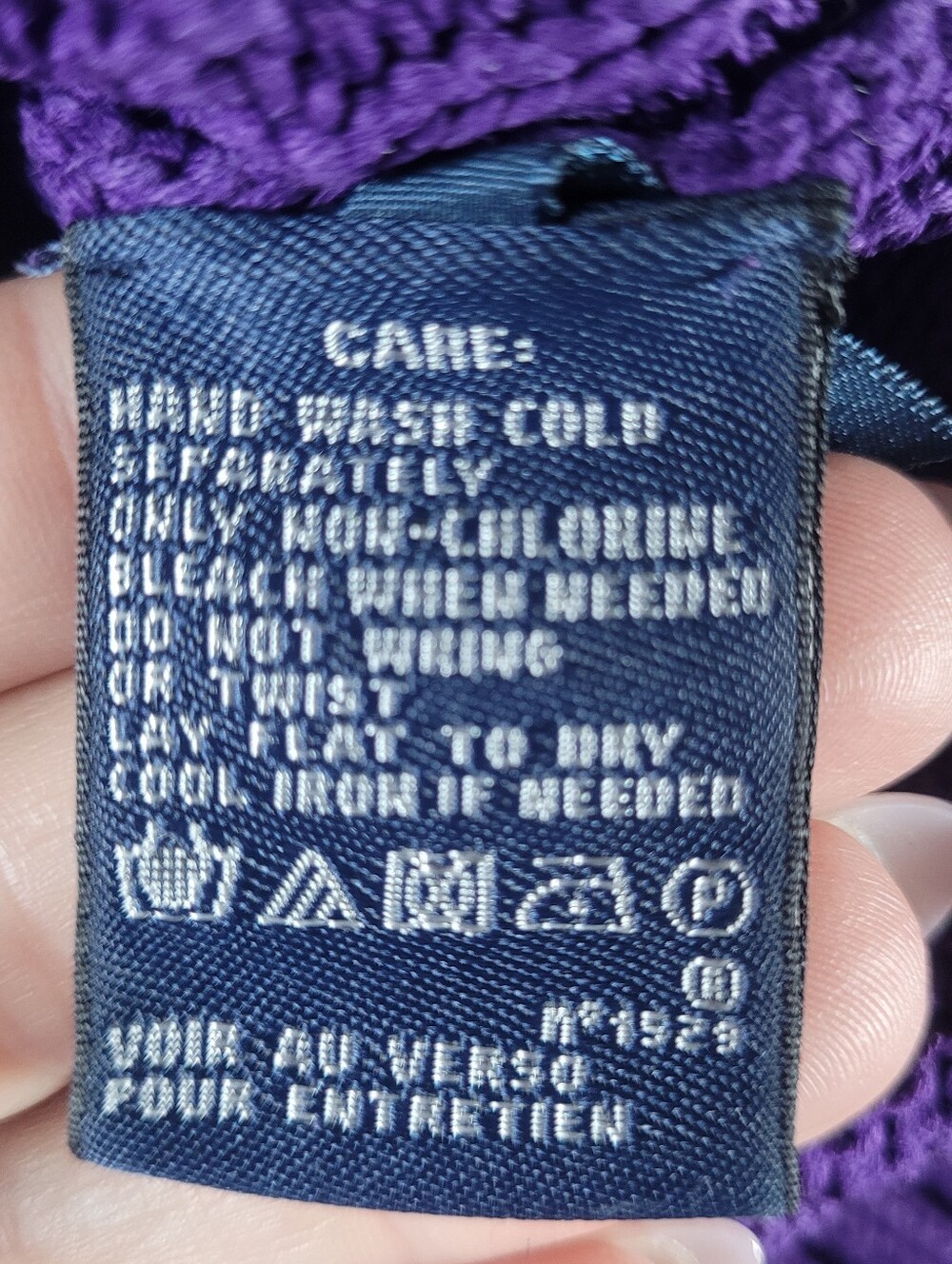 Ralph Lauren Cableknit Sweater Crewneck Short Sleeve Purple XL Vintage 90s - Picture 5 of 8